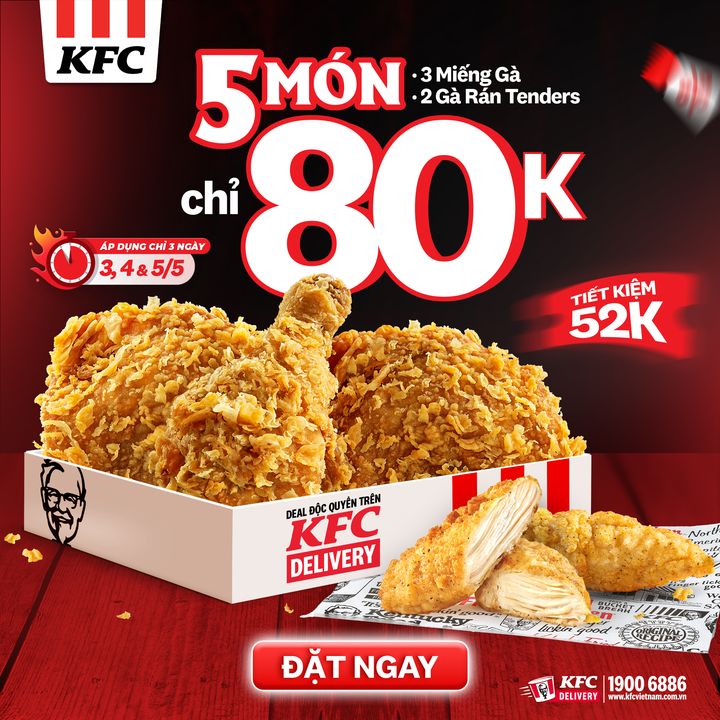 [🍗🇻🇳] KFC Vietnam 🍔Top1Food 🍗 – [KFC-GIAO-HÀNG-TẬN-NƠI]DEAL ĐỘC QUYỀN 5.5 SẮP KẾT THÚC. ĐỪNG BỎ LỠ!Cấp b …