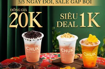 [☕️🇻🇳] Chuk Tea – Coffee 🥤 Top1Coffee ☕️ CHUK X SHOPEEFOOD | NGÀY ĐÔI 5/5 – SALE GẤP BỘI
—
Khung giờ vàng FLASH SALE 1K nè mấy tình iu ơi. Từ 13h-16h áp dụng cho Oolo , shares-1✔️ , likes-9❤️️ , date-2024-05-03 07:09:36🇻🇳🇻🇳🇻🇳📰🆕
