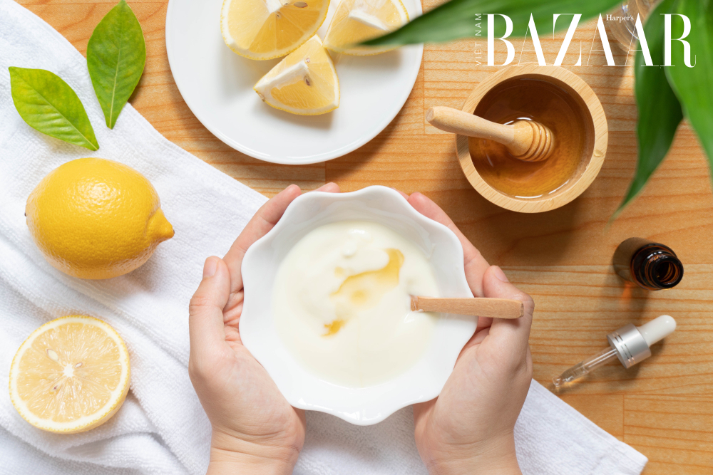 nghệ mật ong, sữa chua