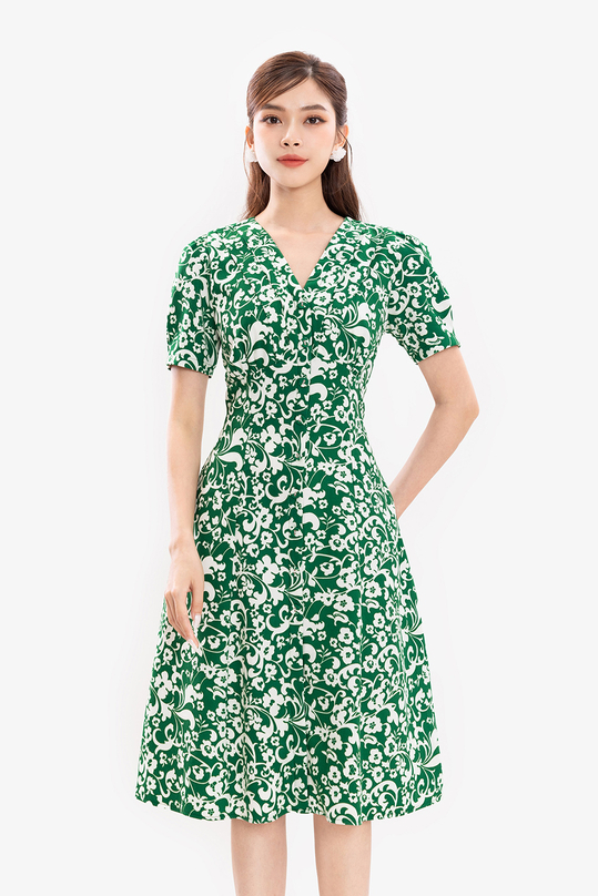 [🛒🇻🇳]Đầm xòe họa tiết hoa cổ V tay phồng – K&K Fashion , SKU – HL27-34 – kkfashion.vn 🇻🇳🛒Top1Shop🛒 🇻🇳Top1Vietnam🇻🇳 🛍🛒🇻🇳