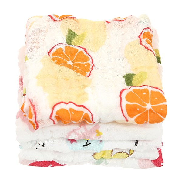 Set 5 cái khăn mặt xô cotton 6 lớp TOP KIDS 30x30 cm - Màu ngẫu nhiên