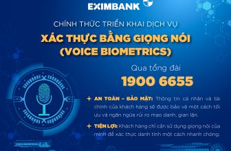 [🆕🇻🇳] Eximbank Vietnam ♥️️📚  EXIMBANK TRIỂN KHAI DỊCH VỤ XÁC THỰC BẰNG GIỌNG NÓI (VOICE BIOMETRICS) QUA TỔNG ĐÀI 1900 6655Với mong muốn đảm bảo mức độ bảo mật cao nhất đồng thời mang , shares-46✔️ , likes-50❤️️ , date-2024-05-14 09:51:20🇻🇳🇻🇳🇻🇳📰🆕