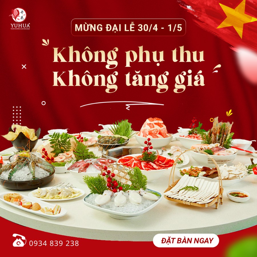 [🆕🇻🇳] Yuhua – Taiwanese Buffet Hotpot – Nhà hàng buffet lẩu Đài Loan 🍔 Top1Food 🍜  LƯU NGAY ĐIỂM VUI CHƠI LỄ NÀY VỚI 3 KHÔNG 
 Không tăng giá
 Không phụ thu 
 Không nghỉ lễ.
Lễ này còn gì hơn khi cùng Gia đình, bạn bè, người thân hội họp , shares-135✔️ , likes-84❤️️ , date-2024-04-29 04:15:00🇻🇳🇻🇳🇻🇳📰🆕
