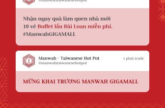 [🆕🇻🇳] Manwah – Taiwanese Hot Pot 🍔 Top1Food 🍜 [HCM] MANWAH GIGAMALL ĐÃ GỬI ĐẾN BẠN MỘT THÔNG ĐIỆP
Nhận ngay quà làm quen chào đón diện mạo mới !!Bạn đã nhận được lời mời ghé đến khám phá không gian  , shares-242✔️ , likes-526❤️️ , date-2024-04-26 10:00:03🇻🇳🇻🇳🇻🇳📰🆕