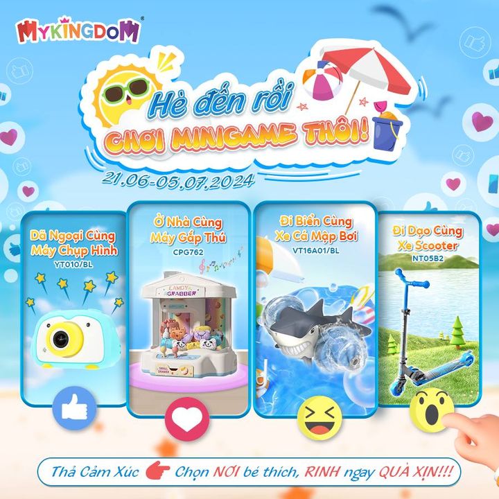 [🧸️🇻🇳] Mykingdom – Đồ Chơi Chính Hãng – An Toàn Cho Bé – Giá Tốt Cho Mẹ 🛴Top1Toys 🧸️ – [SUMMER 2024] 🌞Thử Thách Hè Vui – Nhận Quà Siêu Đỉnh! 🌞👶👧 Các bé yêu  …