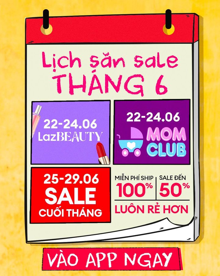 [🛍️🇻🇳] Lazada là trang mua sắm trực tuyến uy tín hàng đầu tại Việt Nam 🛍️ Top1Shop ❤️️ – Chinh phục mọi deal tháng 6 với Lịch sale Lazada!📍 Đừng bỏ lỡ: http://lzd.co/L …