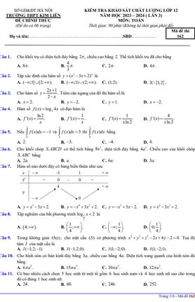 [🆕🇻🇳] TOÁN MATH – Tài liệu và đề thi môn Toán THPT 📚 Top1Learn 📕 Đề khảo sát Toán 12 lần 3 năm 2023 – 2024 trường THPT Kim Liên – Hà Nội – TOANMATH.com , shares-102✔️ , likes-147❤️️ , date-2024-05-27 23:43:37🇻🇳🇻🇳🇻🇳📰🆕