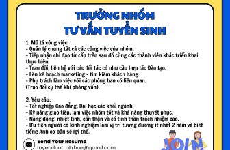 [🆕🇻🇳] EUC – Hệ Thống Trung Tâm Anh Ngữ Quốc Tế Cambridge 📚 Top1Learn 📕 [TUYỂN DỤNG]
EUC – HỆ THỐNG TRUNG TÂM ANH NGỮ QUỐC TẾ CAMBRIDGETUYỂN VỊ TRÍ
I. GIÁO VIÊN TIẾNG ANH:
Số lượng: 02 người
– 01 GV giảng dạy cấp , shares-2✔️ , likes-16❤️️ , date-2024-03-07 09:30:51🇻🇳🇻🇳🇻🇳📰🆕