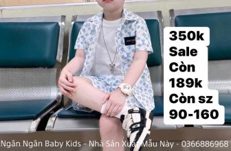 [🆕🇻🇳]  Ngân Ngân Baby Kids – Chuyên sỉ & lẻ thời trang trẻ em 🧑‍🧒❤️️👶⭐️  Sos set bộ 350k   Sale còn #189k/1set , bao đẹp , bao mát cho các con mặc đi chơi , đi học nha xịn như auth lun ạ    Em lỗ sml rùii lẻ sz mới có giá ý chứ , shares-0✔️ , likes-1❤️️ , date-2024-07-05 04:09:54🇻🇳🇻🇳🇻🇳📰🆕