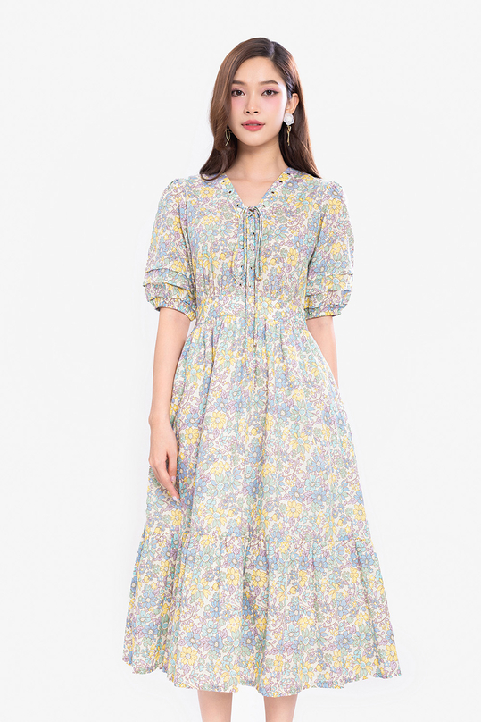 [🛒🇻🇳]Đầm xòe hoa nhí dáng dài tay phồng – K&K Fashion , SKU – KK170-15 – kkfashion.vn 🇻🇳🛒Top1Shop🛒 🇻🇳Top1Vietnam🇻🇳 🛍🛒🇻🇳