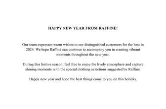 [🆕🇻🇳] Raffiné – Design Fashion House based in the metropolitan of Vietnam – Hanoi 👕 Top1Fashion 👗  Happy New Year from 𝐑𝐚𝐟𝐟𝐢𝐧𝐞́Đội ngũ chúng tôi gửi lời chúc tới Quý khách hàng những điều tốt đẹp nhất cho năm 2024, hy vọng Raffiné luôn có thể đồng hành , shares-1✔️ , likes-21❤️️ , date-2024-01-01 05:30:07🇻🇳🇻🇳🇻🇳📰🆕