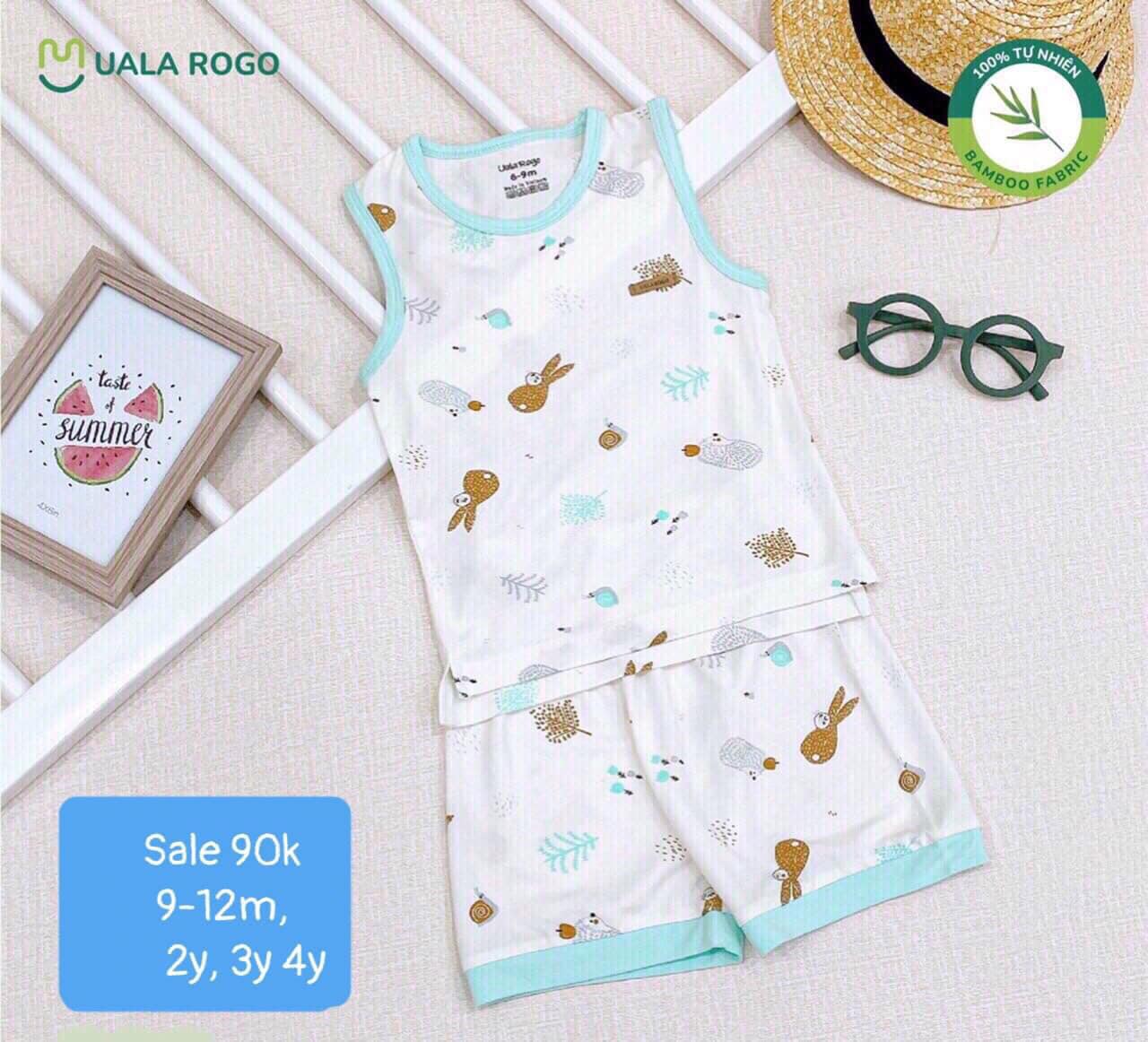 xả #90k Bộ pettit ualarogo siêu xinh siêu mát lịm Sản phẩm chính hãng đến từ Ualarogo, chất liệu Petit mềm mịn, thoáng mát Size : 9-12m, 18m, 2y, 3y, 4