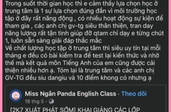 [🆕🇻🇳] Miss Ngân Panda English Class 📚 Top1Learn 📕  “PANDA 10 ĐIỂM KHÔNG CÓ NHƯNG”Mới đầu tuần thôi mà cô Ngân và nhà Panda đã tràn ngập niềm vui với những feedback siêu xịn đến từ các Pandies. Những lời , shares-0✔️ , likes-18❤️️ , date-2024-07-09 00:35:04🇻🇳🇻🇳🇻🇳📰🆕