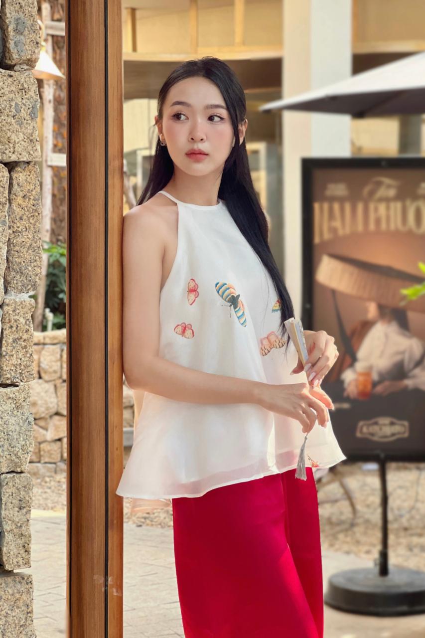 [🛒🇻🇳]Áo Cổ Yếm Tiểu Thư In Hoa Văn - , SKU - A1671 - edini.vn 🇻🇳🛒Top1Shop🛒 🇻🇳Top1Vietnam🇻🇳 🛍🛒🇻🇳