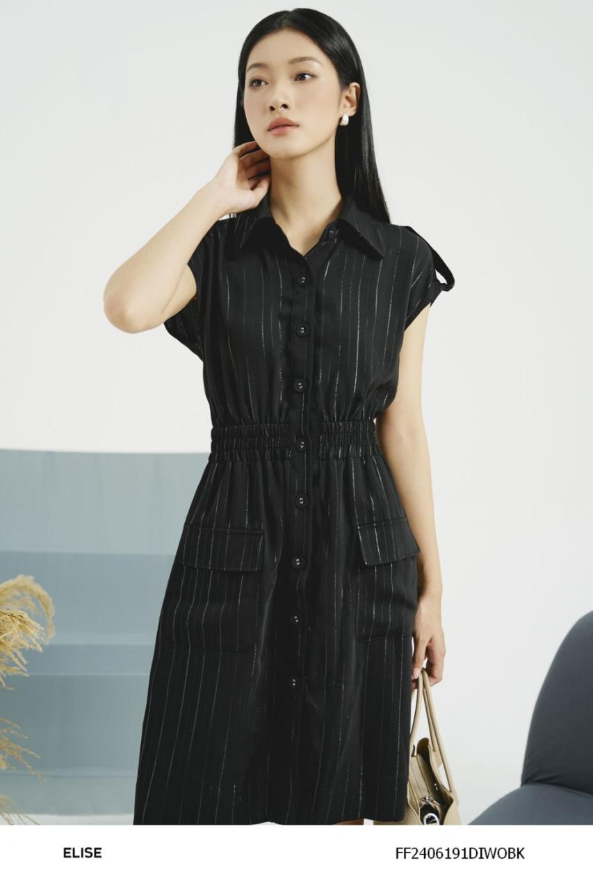 [🛒🇻🇳]ĐẦM ĐEN KẺ KIM TUYẾN CHUN EO TÚI ỐP – , SKU – FF2406191DIWOBK – elise.vn 🇻🇳🛒Top1Shop🛒 🇻🇳Top1Vietnam🇻🇳 🛍🛒🇻🇳