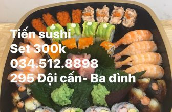 [🆕🇻🇳] Tiến sushi  (Tiến Nhật- Thuỷ sushi) – Bán ăn tại quán, nhận ship hàng và mua mang về 🍔 Top1Food  🍜 Tiến Sushi 295 Đội cấn- Ba đình- Hn Bán ăn tại quán và nhận ship về.
Tặng súp Míso hoặc Salad Rong biển khi kh đặt bàn ăn tại quán.
Miễn ship cho Bill 30 , shares-0✔️ , likes-2❤️️ , date-2024-05-23 17:55:15🇻🇳🇻🇳🇻🇳📰🆕
