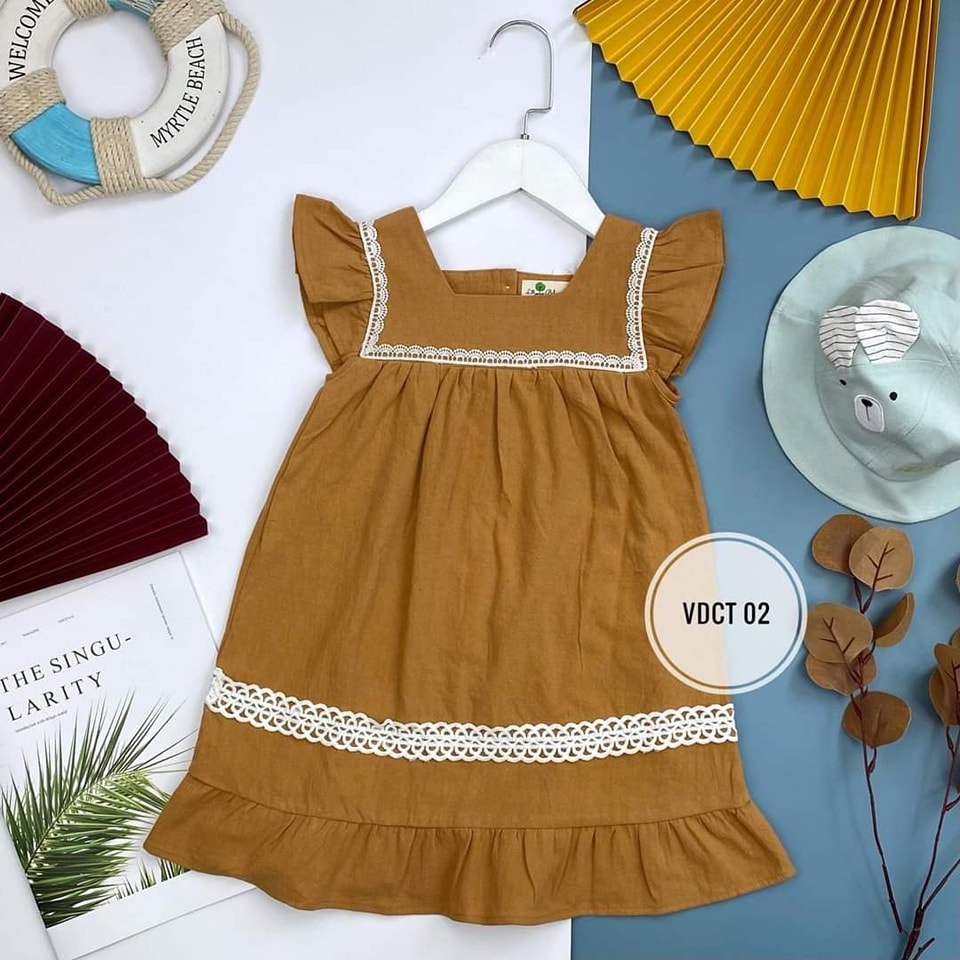 Đầm thô đũi đơn sắc 4/10: cho bé 14 đến 30 ký #165k 1 đầm
#litibaby chất liệu thô linen siêu xịn xò