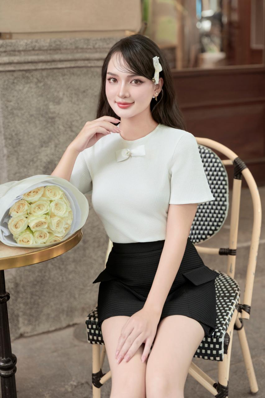 [🛒🇻🇳]Áo Tay Ngắn Đính Nơ Tiểu Thư – , SKU – A1672 – edini.vn 🇻🇳🛒Top1Shop🛒 🇻🇳Top1Vietnam🇻🇳 🛍🛒🇻🇳