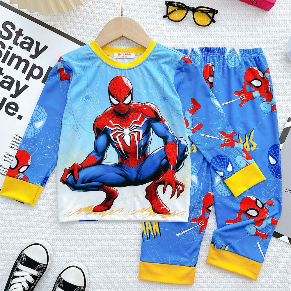 [🛒🇻🇳][14kg-43kg] Đồ bộ dài thun lụa in 3D hàng VN cao cấp màu xanh Spidernam – Disney , SKU – BD250-1 – besanhdieu.com 🇻🇳🛒Top1Shop🛒 🇻🇳Top1Vietnam🇻🇳 🛍🛒🇻🇳