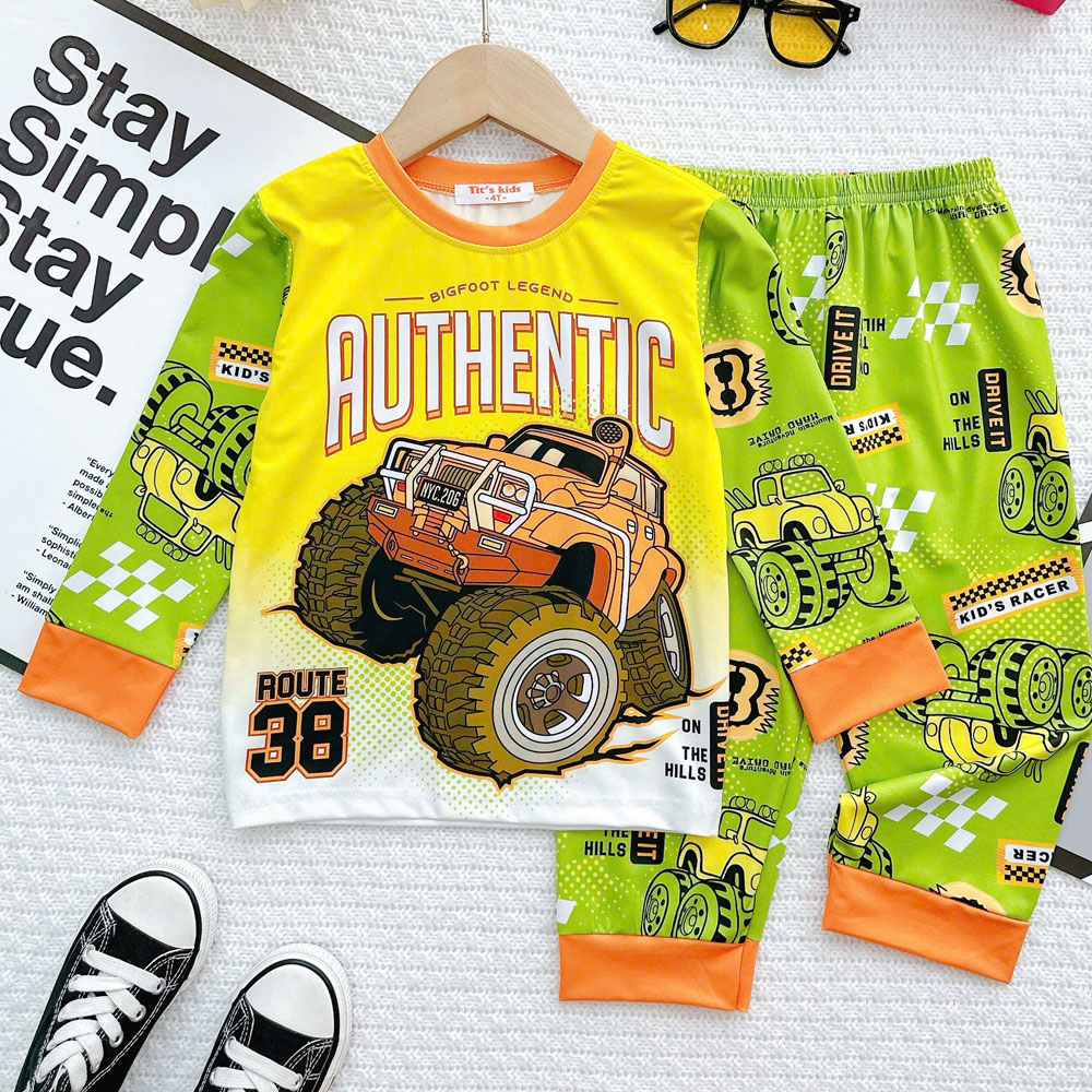 [🛒🇻🇳][14kg-43kg] Đồ bộ dài thun lụa in 3D hàng VN cao cấp màu vàng xe địa hình – Disney , SKU – BD250-4 – besanhdieu.com 🇻🇳🛒Top1Shop🛒 🇻🇳Top1Vietnam🇻🇳 🛍🛒🇻🇳