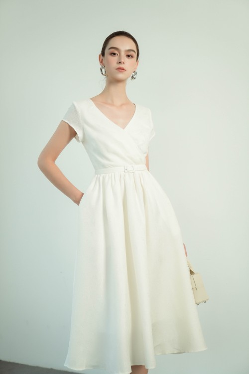 [🛒🇻🇳]Váy Đầm – Off White Brocade Flared Dress – , SKU – – sixdo.vn 🇻🇳🛒Top1Shop🛒 🇻🇳Top1Vietnam🇻🇳 🛍🛒🇻🇳