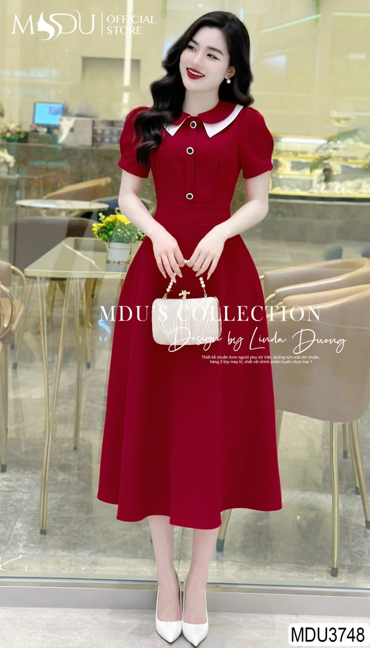 [🛒🇻🇳]Váy Đầm Công Sở MDU4398 Tự Tin và Thanh Lịch Với Tông Đỏ Cổ Sơ Mi Cúc Đá – , SKU – – mdufashion.com 🇻🇳🛒Top1Shop🛒 🇻🇳Top1Vietnam🇻🇳 🛍🛒🇻🇳