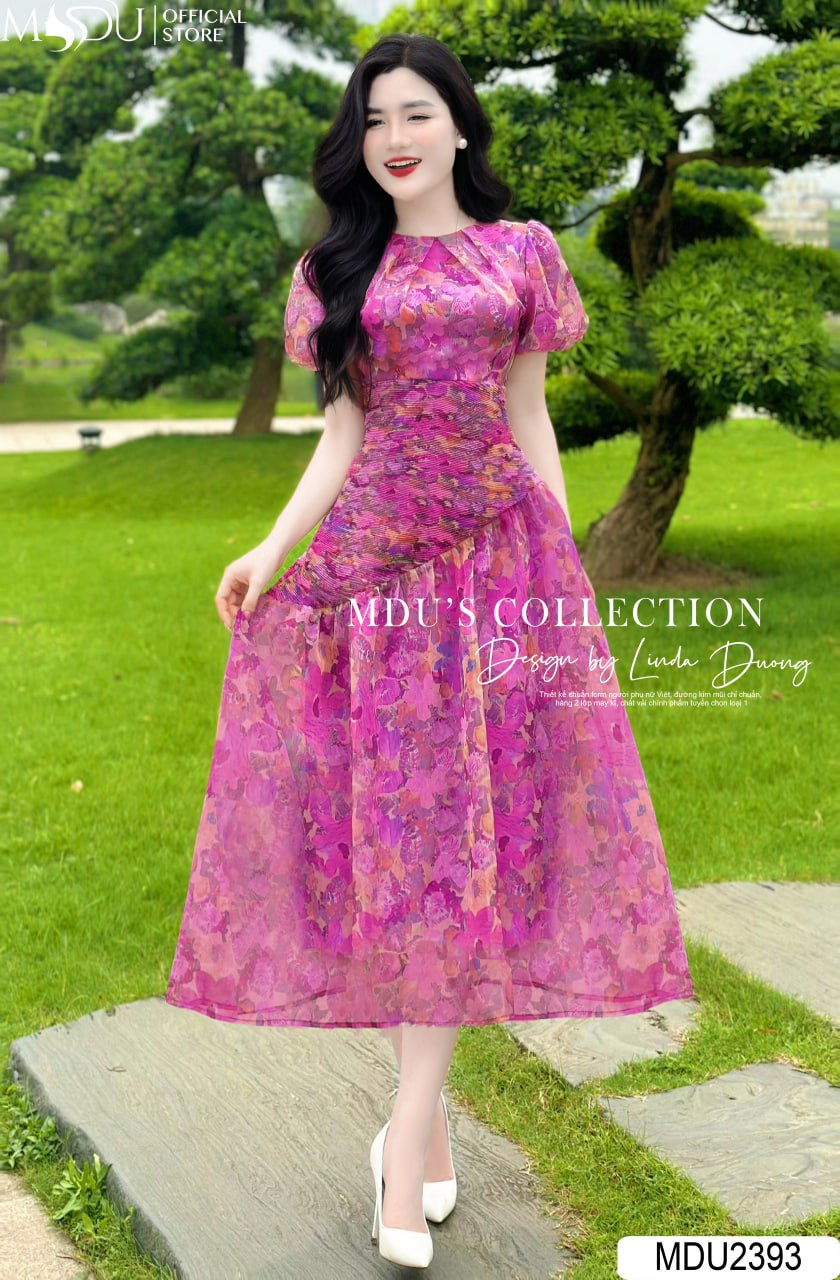 [🛒🇻🇳]Váy Thiết Kế MDU2393 Hoạ Tiết 5D Tay Bồng Cổ Tròn Điểm Nhấn Ly Bụng ( Thiết Kế 12 Màu Độc Quyền Từ MDU Fashion) – , SKU – – mdufashion.com 🇻🇳🛒Top1Shop🛒 🇻🇳Top1Vietnam🇻🇳 🛍🛒🇻🇳
