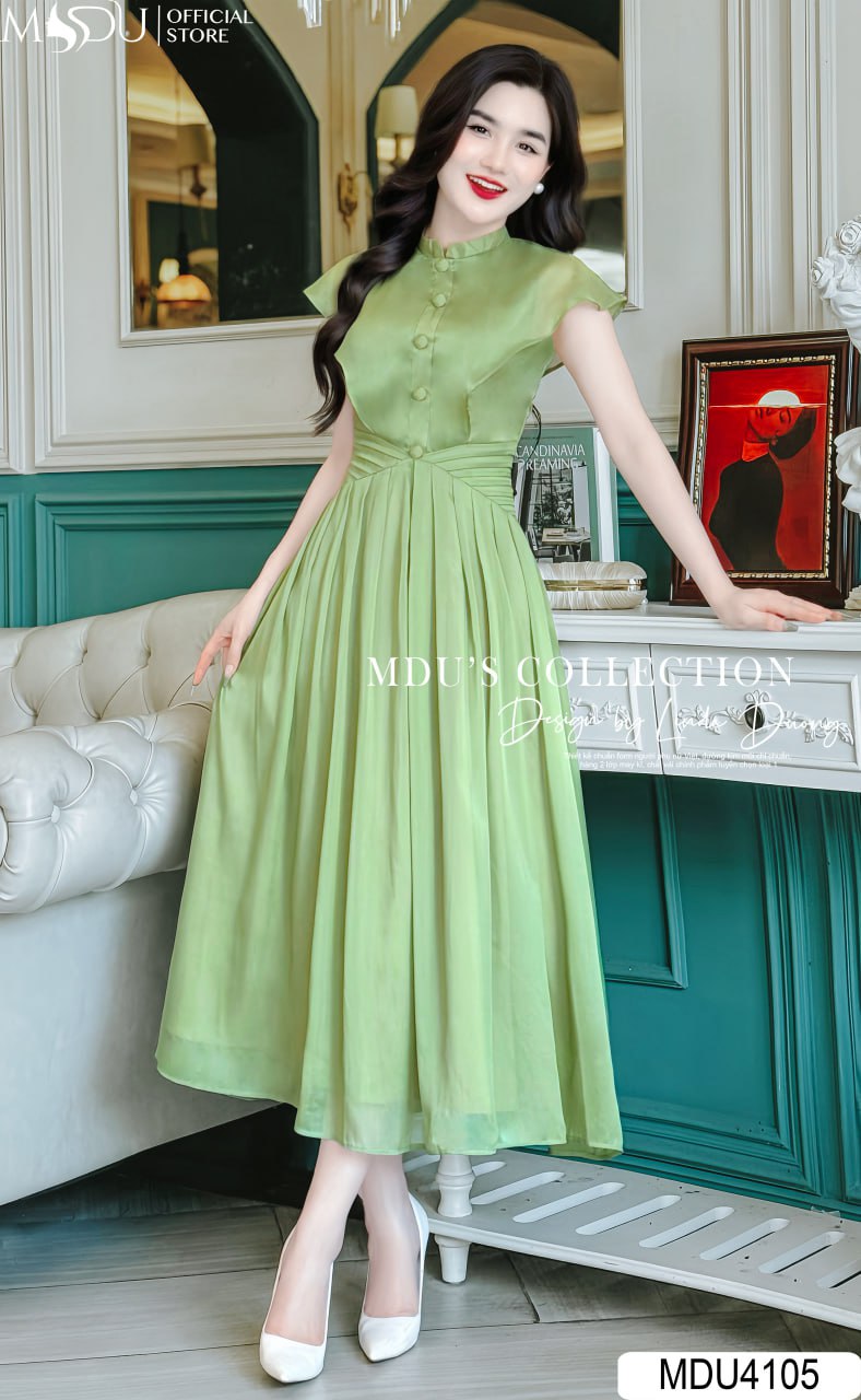 [🛒🇻🇳]Váy Đầm Công Sở MDU4105 Tơ Óng Hàn, Gam Xanh Rêu, Tay Cánh Tiên Quyến Rũ – , SKU – – mdufashion.com 🇻🇳🛒Top1Shop🛒 🇻🇳Top1Vietnam🇻🇳 🛍🛒🇻🇳