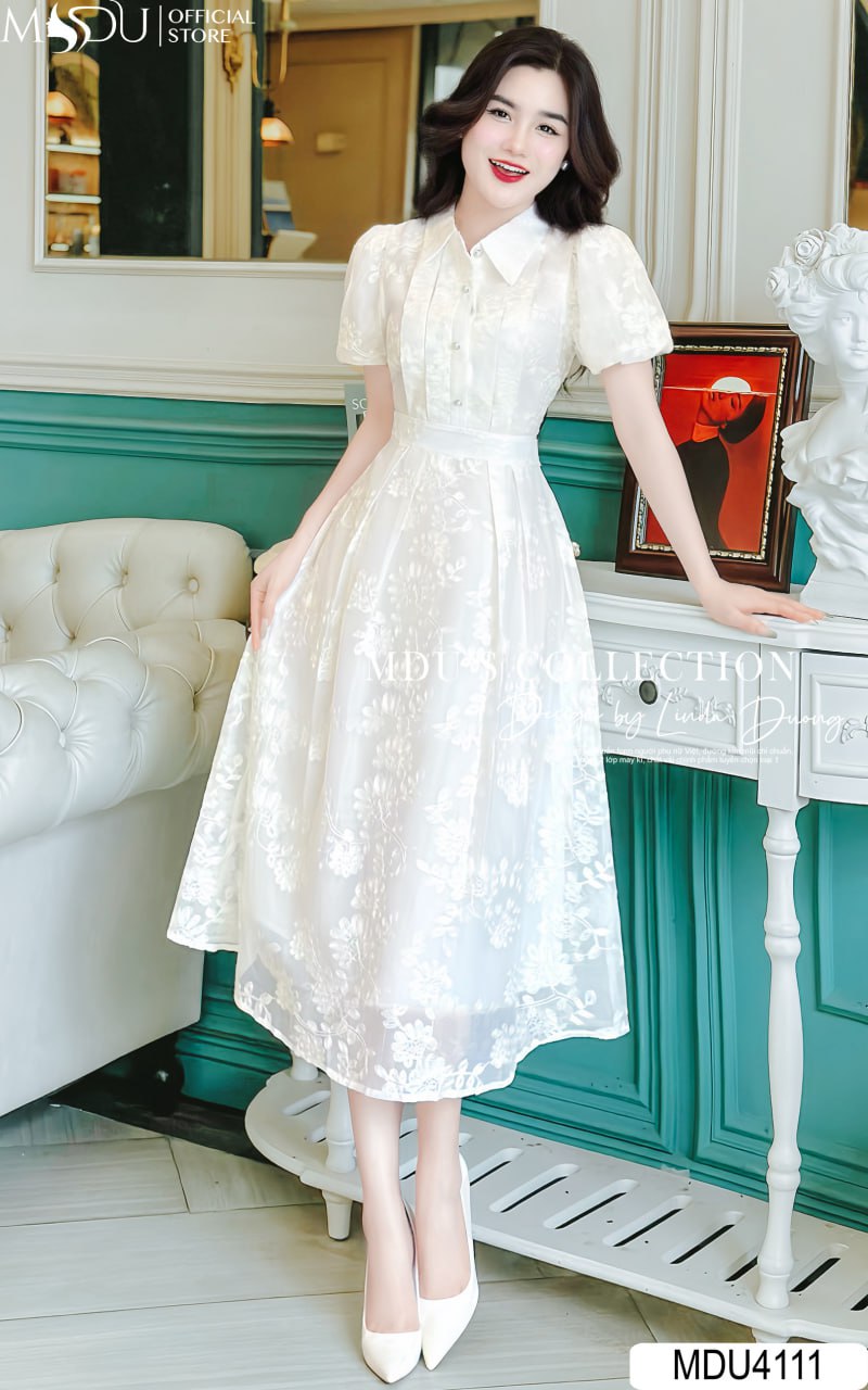 [🛒🇻🇳]Váy Đầm Công Sở MDU4111 Tinh Tế và Thanh Lịch với Tông Trắng Thêu Hoa – , SKU – – mdufashion.com 🇻🇳🛒Top1Shop🛒 🇻🇳Top1Vietnam🇻🇳 🛍🛒🇻🇳