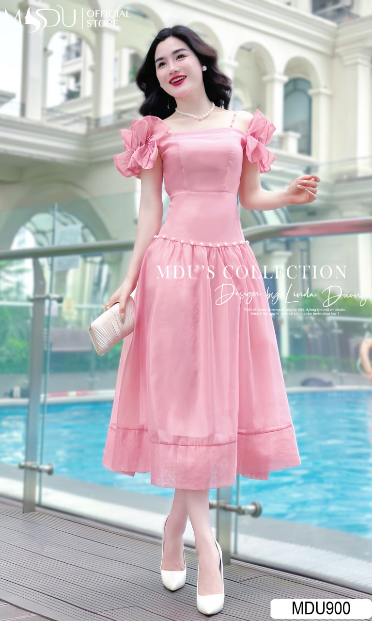 [🛒🇻🇳]Váy Thiết Kế MDU900: Tay Nơ Bồng, Dáng Xoè Công Chúa , Hồng Pastel – , SKU – – mdufashion.com 🇻🇳🛒Top1Shop🛒 🇻🇳Top1Vietnam🇻🇳 🛍🛒🇻🇳