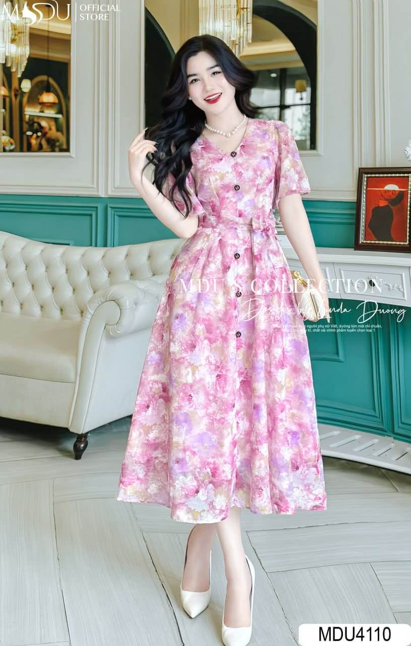 [🛒🇻🇳]Váy Thiết Kế MDU4110 Thắt Nơ Đính Cúc – , SKU – – mdufashion.com 🇻🇳🛒Top1Shop🛒 🇻🇳Top1Vietnam🇻🇳 🛍🛒🇻🇳
