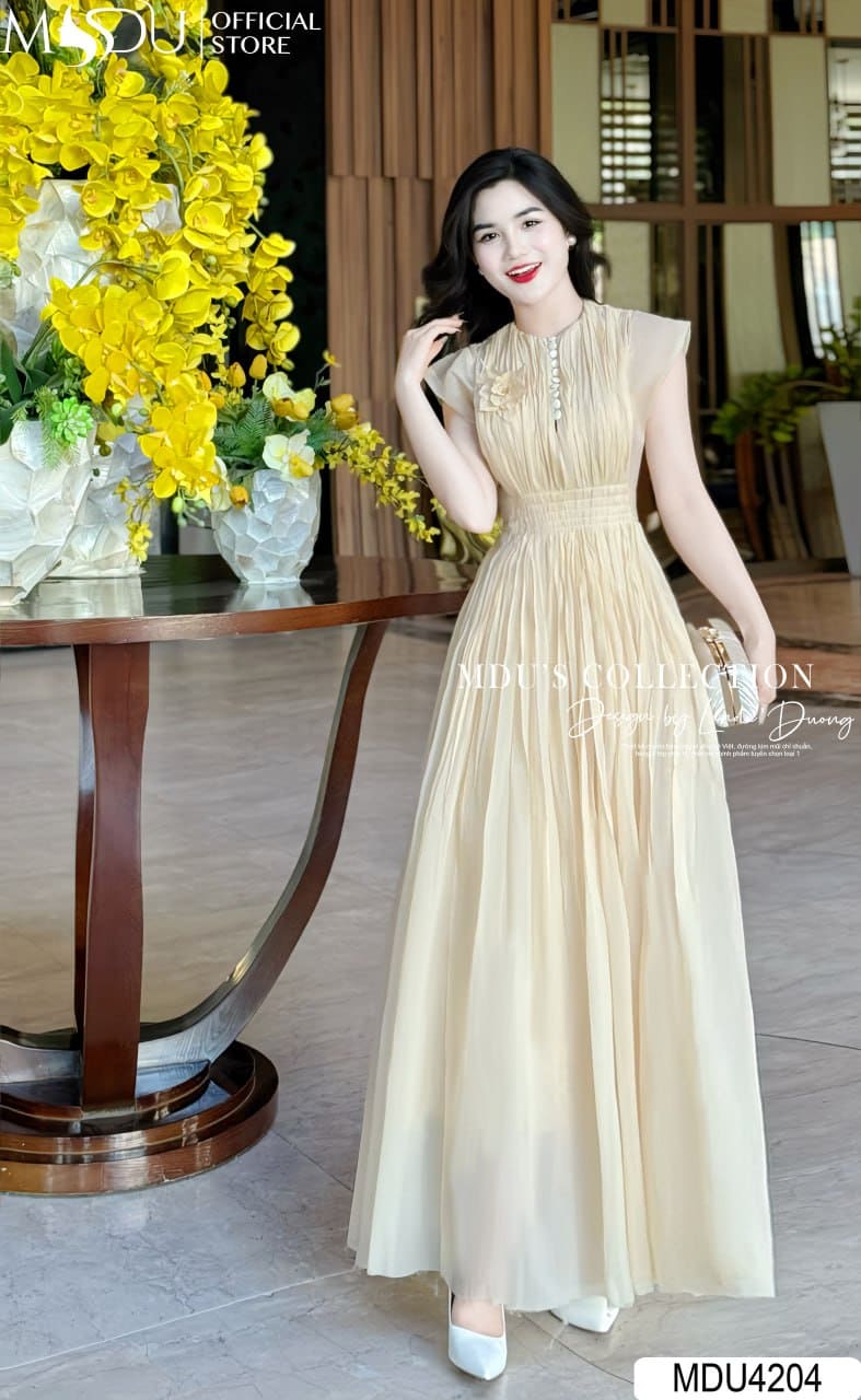 [🛒🇻🇳]Váy Thiết Kế MDU4204 Dáng Dài Xếp Li Đính Hoa Ngực Tinh Tế – , SKU – – mdufashion.com 🇻🇳🛒Top1Shop🛒 🇻🇳Top1Vietnam🇻🇳 🛍🛒🇻🇳