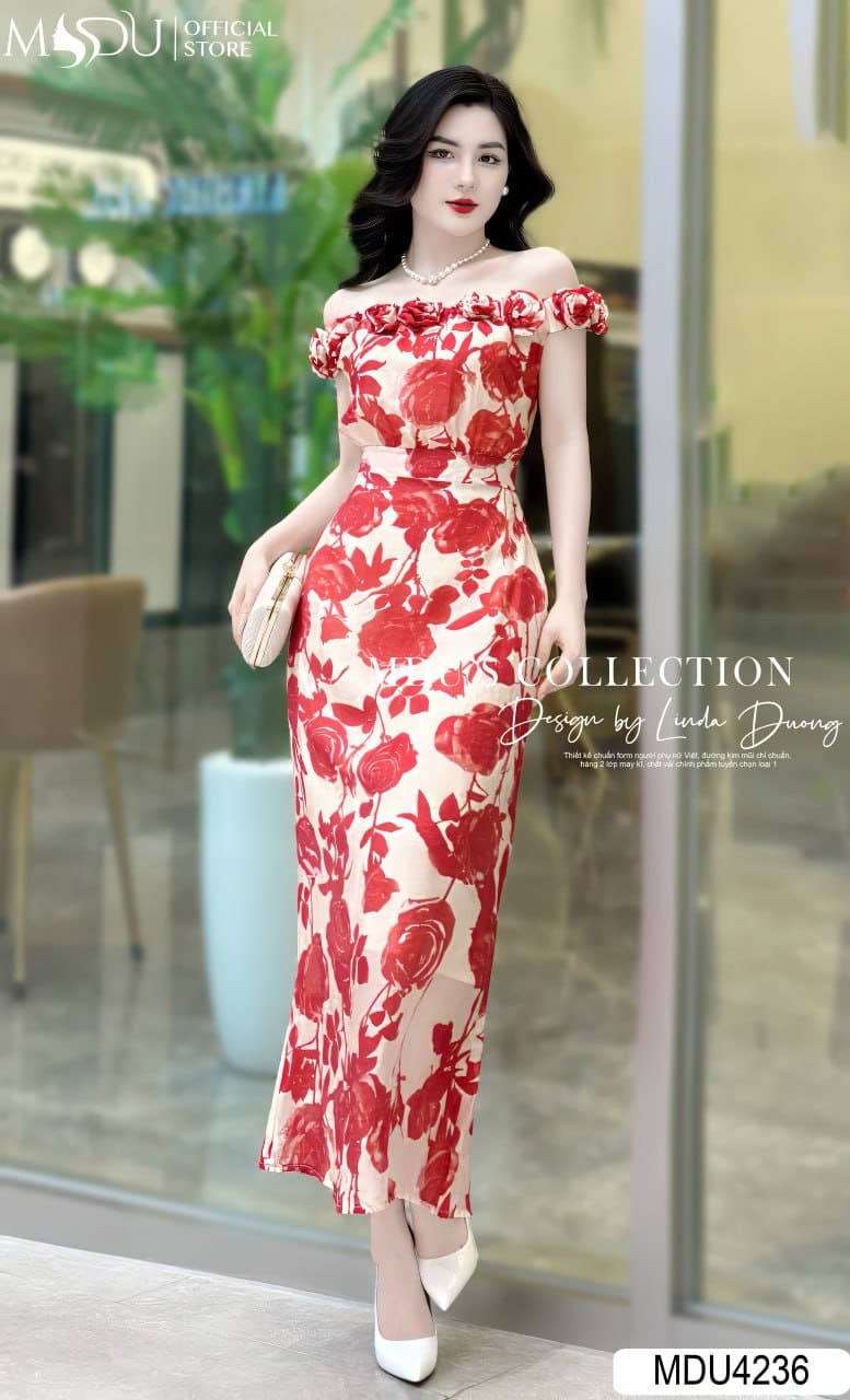[🛒🇻🇳]Váy Thiết Kế MDU4236 Trễ Vai Ôm Body Hoa Hồng Đỏ – , SKU – – mdufashion.com 🇻🇳🛒Top1Shop🛒 🇻🇳Top1Vietnam🇻🇳 🛍🛒🇻🇳