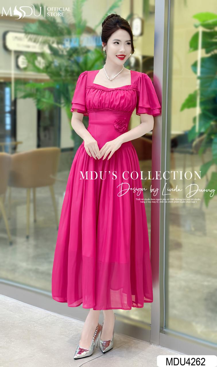[🛒🇻🇳]Váy Thiết Kế MDU4262 Màu Hồng Dáng Dài Cổ Vuông Cuốn Hút – , SKU – – mdufashion.com 🇻🇳🛒Top1Shop🛒 🇻🇳Top1Vietnam🇻🇳 🛍🛒🇻🇳