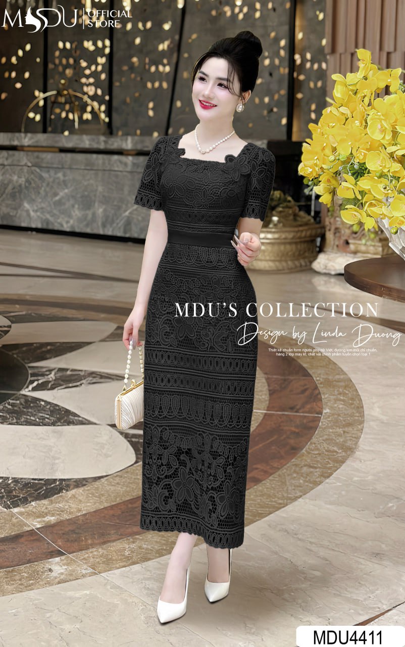 [🛒🇻🇳]Váy Thiết Kế MDU4411 – Màu Đen Chất Ren Cổ Vuông Cách Điệu – , SKU – – mdufashion.com 🇻🇳🛒Top1Shop🛒 🇻🇳Top1Vietnam🇻🇳 🛍🛒🇻🇳
