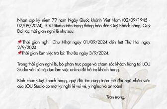 [🆕🇻🇳] LOU Wedding Studio 🤵🏻 Top1Wedding 👰🏻  THÔNG BÁO NGHỈ LỄ QUỐC KHÁNH 2/9Nhân dịp kỷ niệm 79 năm Ngày Quốc khánh Việt Nam (02/09/1945 – 02/09/2024), LOU Studio trân trọng thông báo đến Quý Khách , shares-0✔️ , likes-4❤️️ , date-2024-08-30 01:04:48🇻🇳🇻🇳🇻🇳📰🆕