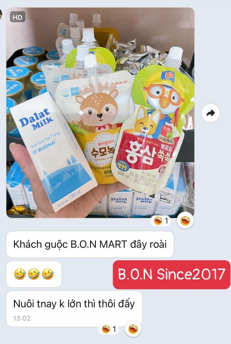[🆕🇻🇳] BON.Mart  (Yêu Mẹ và bé) – Đồ sơ sinh cao cấp 🧑‍🧒❤️️👶⭐️  𝗧𝗜𝗡 𝗦𝗜𝗘̂𝗨 𝗛𝗢𝗧DALAT MILK  Công Ty lại hạ giá tiếp để về số ,rẻ thực sự luôn180ml #SALE Còn 3⃣2⃣5⃣ k/1 thùng ít đường date T12/ , shares-0✔️ , likes-4❤️️ , date-2024-09-06 17:01:00🇻🇳🇻🇳🇻🇳📰🆕
