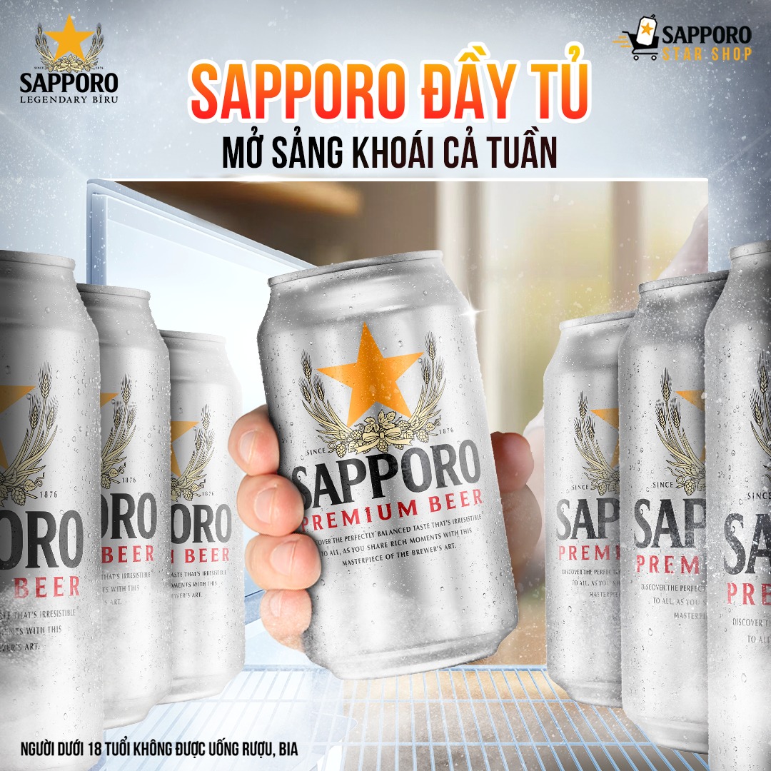 [🥂🇻🇳] Sapporo Vietnam 🍹 Top1Drink 🍻 – Sapporo đầy tủ, mở sảng khoái cả tuần 🍺Hết bia, hết mồi?Đối mặt v …