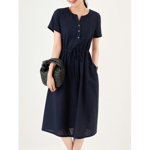 [🛒🇻🇳]Đầm linen chất mềm mịn, khong bao nhão, thiết kế sang trọng cổ v và dây rút eo Da218 – , SKU – 700_117796238 – sendo.vn 🇻🇳🛒Top1Shop🛒 🇻🇳Top1Vietnam🇻🇳 🛍🛒🇻🇳