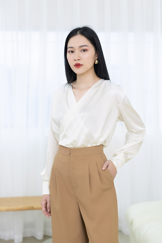 [🛒🇻🇳]Áo công sở lụa màu trắng kem – K&K Fashion , SKU – ASM17-36 – kkfashion.vn 🇻🇳🛒Top1Shop🛒 🇻🇳Top1Vietnam🇻🇳 🛍🛒🇻🇳