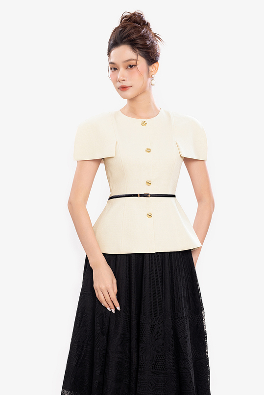 [🛒🇻🇳]Áo kiểu peplum màu trắng kem phối nút – K&K Fashion , SKU – ASM21-20 – kkfashion.vn 🇻🇳🛒Top1Shop🛒 🇻🇳Top1Vietnam🇻🇳 🛍🛒🇻🇳