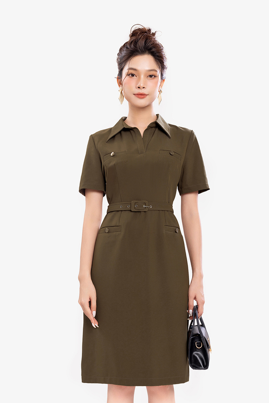 [🛒🇻🇳]Đầm chữ A công sở cổ sơ mi phối thắt eo – K&K Fashion , SKU – HL28-36 – kkfashion.vn 🇻🇳🛒Top1Shop🛒 🇻🇳Top1Vietnam🇻🇳 🛍🛒🇻🇳