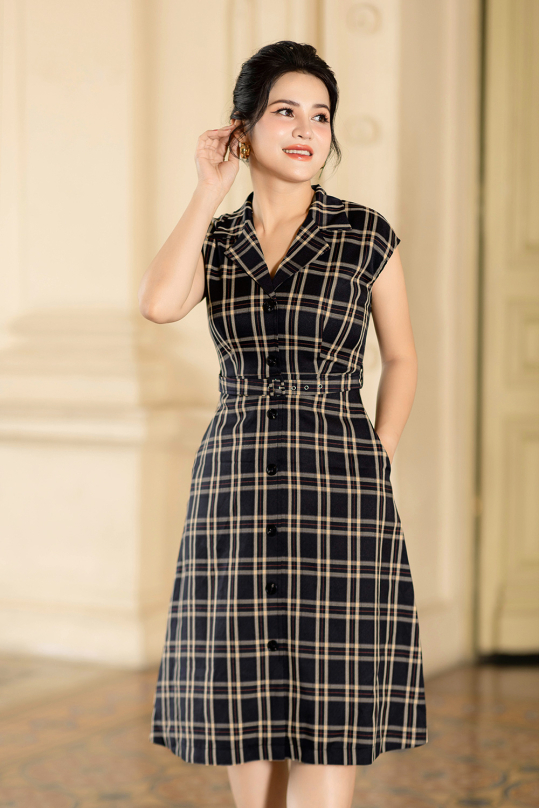 [🛒🇻🇳]Đầm công sở caro cổ đan tông phối thắt lưng – K&K Fashion , SKU – KK163-39 – kkfashion.vn 🇻🇳🛒Top1Shop🛒 🇻🇳Top1Vietnam🇻🇳 🛍🛒🇻🇳