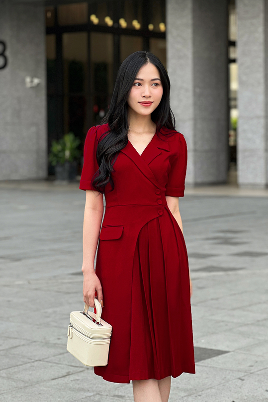 [🛒🇻🇳]Đầm đỏ cổ đan tông phối tùng váy xếp ly – K&K Fashion , SKU – KK166-37 – kkfashion.vn 🇻🇳🛒Top1Shop🛒 🇻🇳Top1Vietnam🇻🇳 🛍🛒🇻🇳