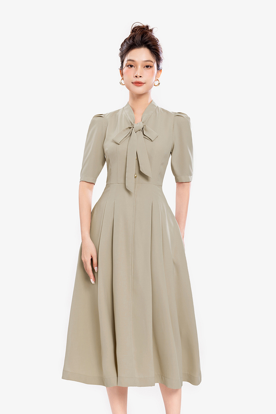 [🛒🇻🇳]Đầm xòe dáng dài cổ thắt nơ – K&K Fashion , SKU – KK171-33 – kkfashion.vn 🇻🇳🛒Top1Shop🛒 🇻🇳Top1Vietnam🇻🇳 🛍🛒🇻🇳