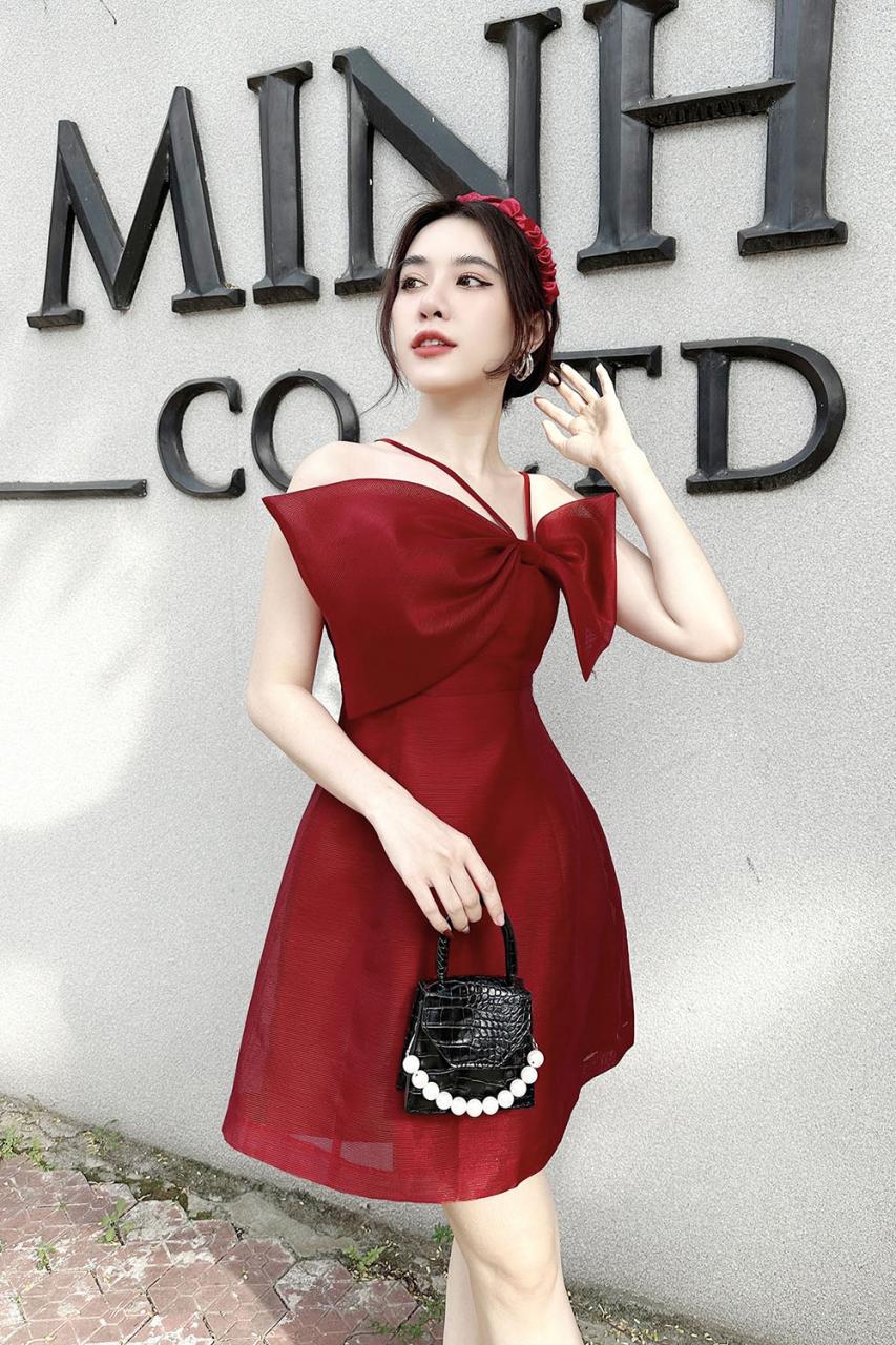 [🛒🇻🇳]Đầm xoè dự tiệc hai dây màu đỏ phối nơ – K&K Fashion , SKU – HL20-24 – kkfashion.vn 🇻🇳🛒Top1Shop🛒 🇻🇳Top1Vietnam🇻🇳 🛍🛒🇻🇳