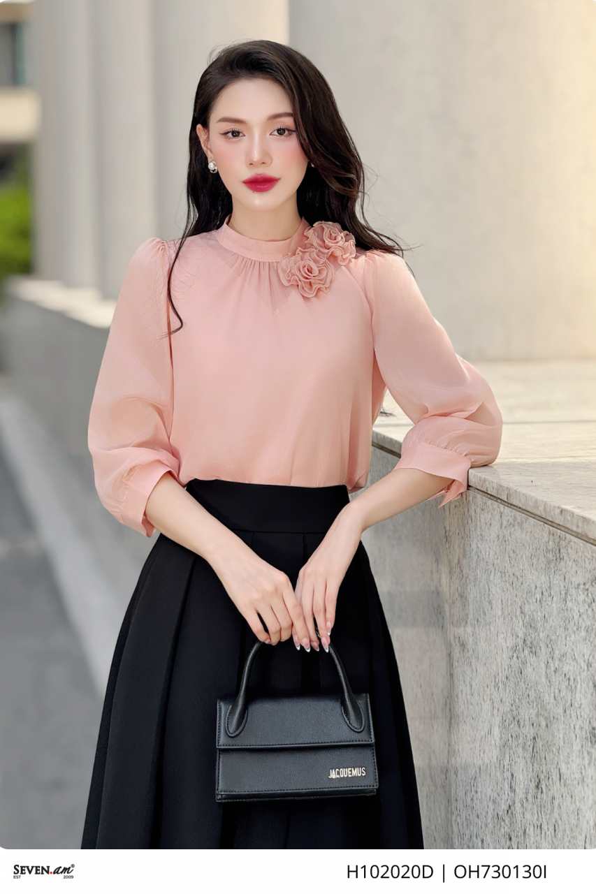 [🛒🇻🇳]Áo kiểu tay lỡ tơ nhũ hồng đính hoa thời trang nữ Seven.AM H102020D – Seven.AM , SKU – – sevenam.vn 🇻🇳🛒Top1Shop🛒 🇻🇳Top1Vietnam🇻🇳 🛍🛒🇻🇳