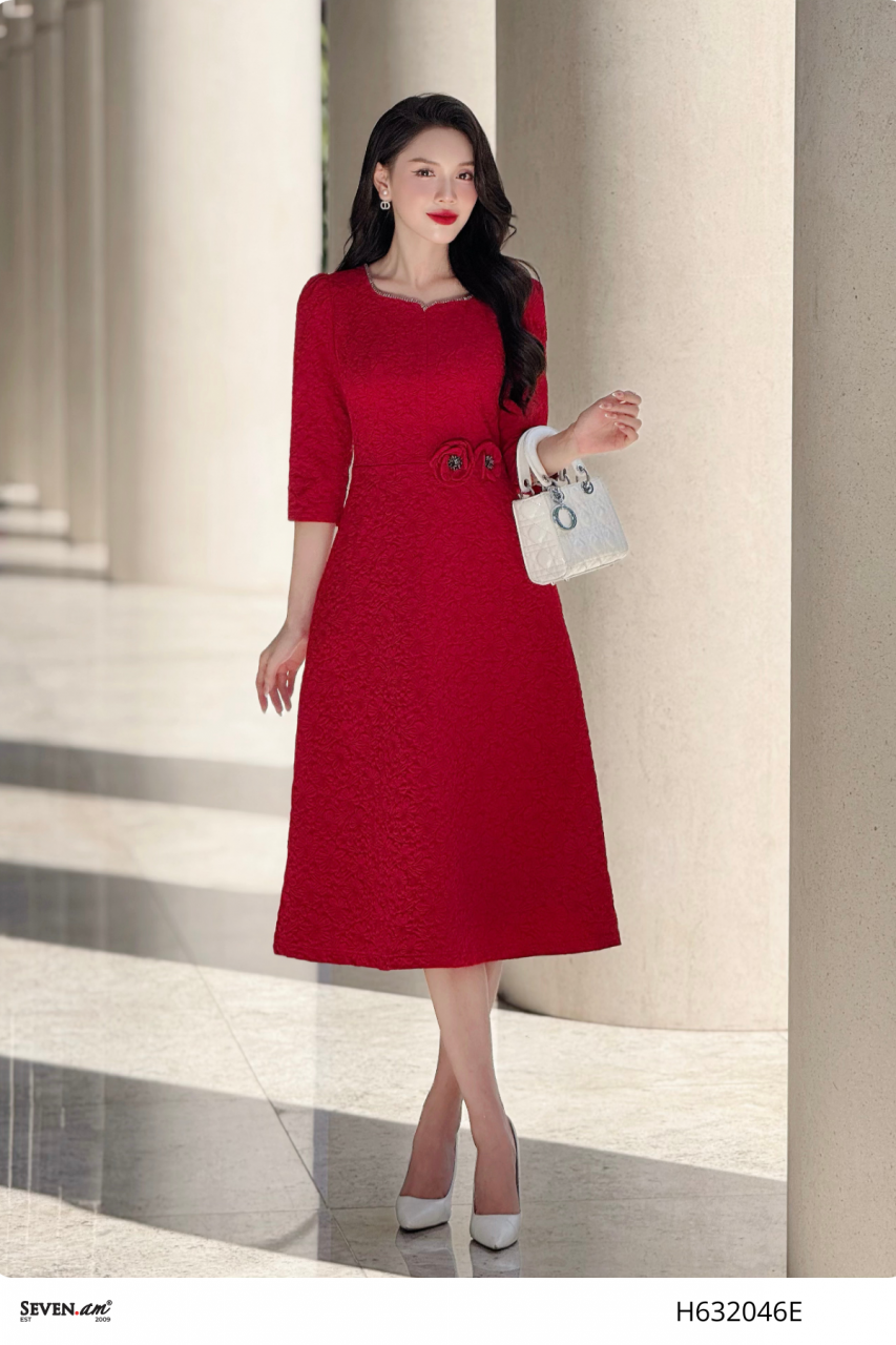 [🛒🇻🇳]Đầm xoè hoạ tiết gấm hoa thời trang nữ Seven.AM H632046E – Seven.AM , SKU – – sevenam.vn 🇻🇳🛒Top1Shop🛒 🇻🇳Top1Vietnam🇻🇳 🛍🛒🇻🇳