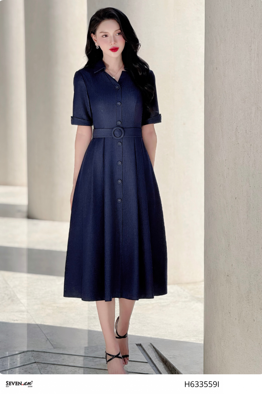 [🛒🇻🇳]Đầm sơ mi midi tay lỡ xanh demin thời trang nữ Seven.AM H633559I – Seven.AM , SKU – – sevenam.vn 🇻🇳🛒Top1Shop🛒 🇻🇳Top1Vietnam🇻🇳 🛍🛒🇻🇳