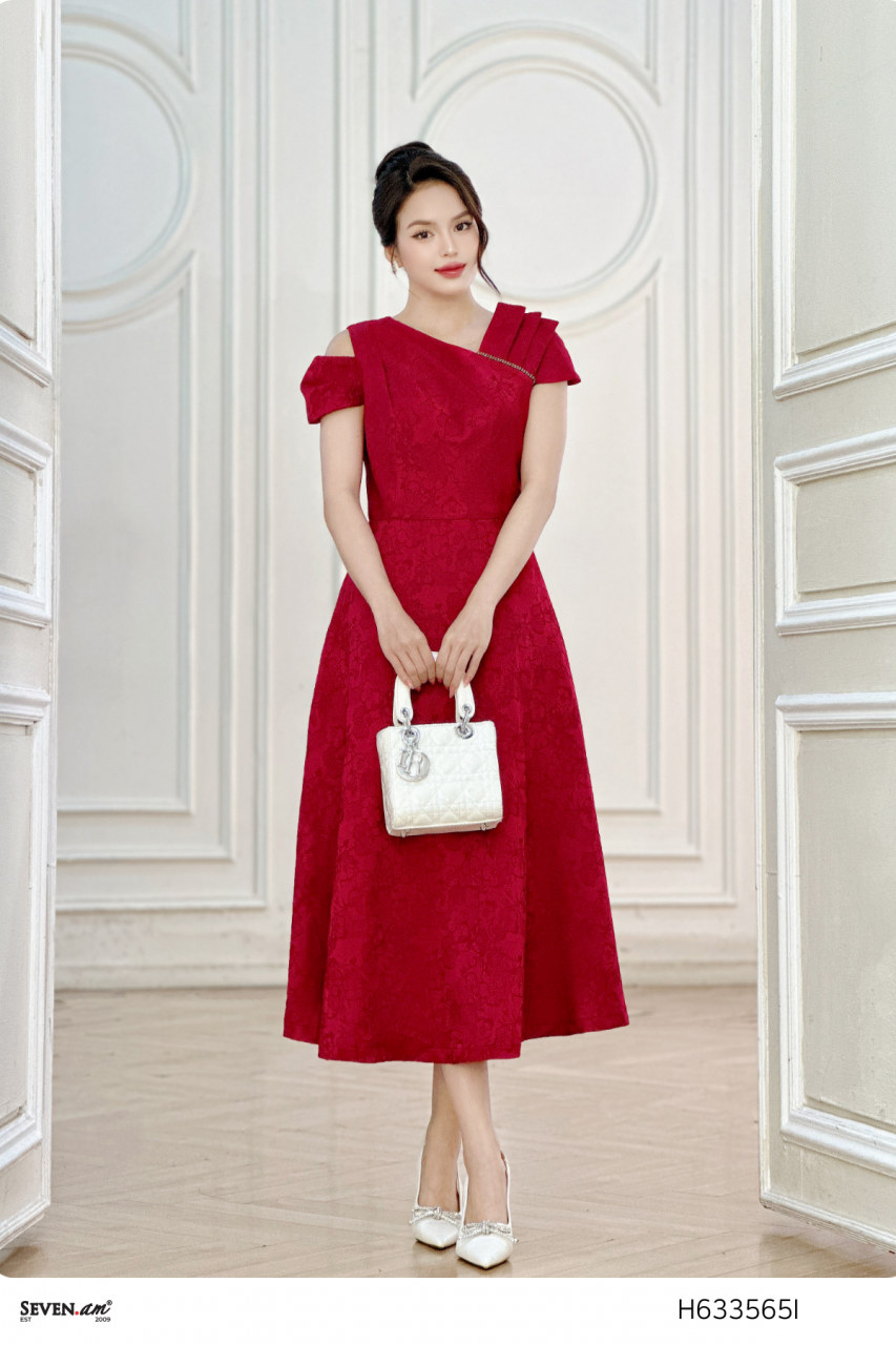 [🛒🇻🇳]Đầm midi dáng xoè cổ cách điệu trang trí thời trang nữ Seven.AM H633565I – Seven.AM , SKU – – sevenam.vn 🇻🇳🛒Top1Shop🛒 🇻🇳Top1Vietnam🇻🇳 🛍🛒🇻🇳